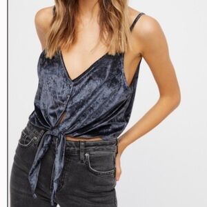 Free people Two Tie for you velvet‎ Crop Cami